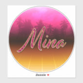Mina Vorname Name golden pink Aufkleber Sticker シール (シート)