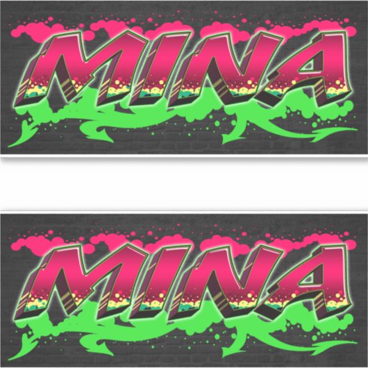 Mina Vorname Name Graffiti Aufkleber Sticker シール (正面)
