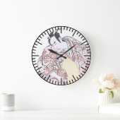 Minamotoの日本人のUkiyo-eのポートレートYorimitsu無し ラージ壁時計 (ホーム)