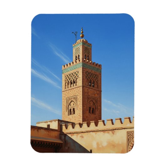 Minaret in Fez Morocco Travel マグネット (縦)