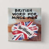Mince Piesの英単語 – BRILLIANT 缶バッジ (正面)