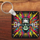 "Mind Blown Frankenstein" Aluminum Keychain キーホルダー (正面)
