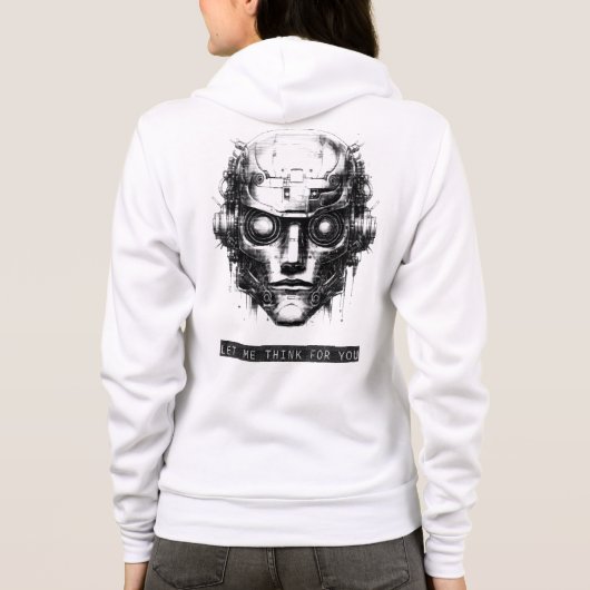Mind Control Cyberpunk Black Print Front & Back パーカ (裏面)