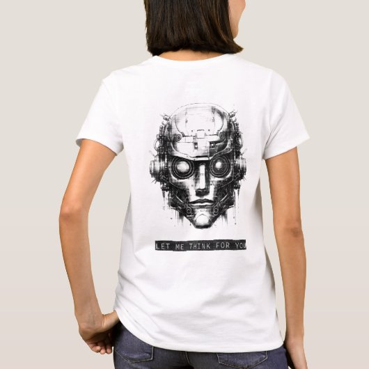 Mind Control Cyberpunk Black Print Front & Back Tシャツ (裏面)