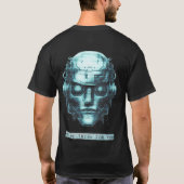 Mind Control Cyberpunk Blue Grunge Front & Back Tシャツ (裏面)