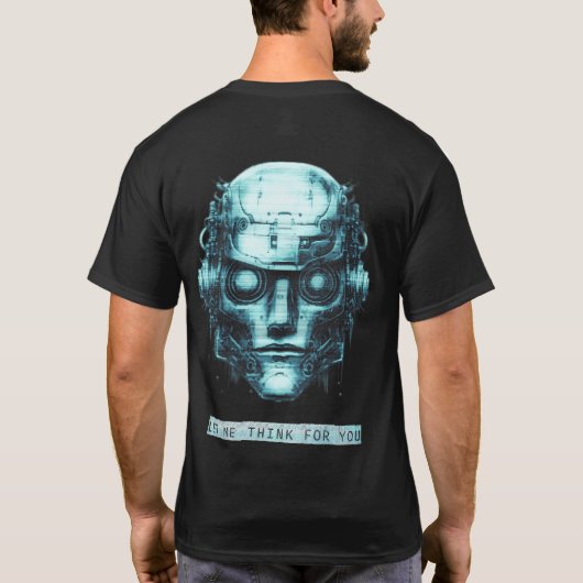 Mind Control Cyberpunk Blue Grunge Front & Back Tシャツ (裏面)