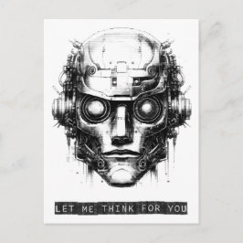 Mind Control Cyberpunk Robot Black Print シーズンポストカード