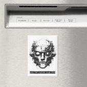 Mind Control Cyberpunk Robot Black Print マグネット (インサイチュ (食洗機))