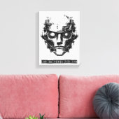 Mind Control Cyberpunk Robot Black Print Canvas キャンバスプリント (インサイチュ (リビング))