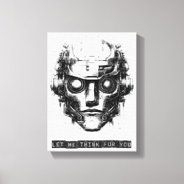 Mind Control Cyberpunk Robot Black Print Canvas キャンバスプリント