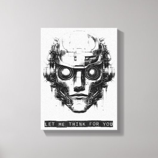 Mind Control Cyberpunk Robot Black Print Canvas キャンバスプリント (正面)