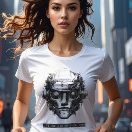 Mind Control Cyberpunk Robot Black Print Tシャツ