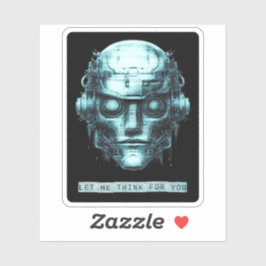 Mind Control Cyberpunk Robot Blue Grunge シール