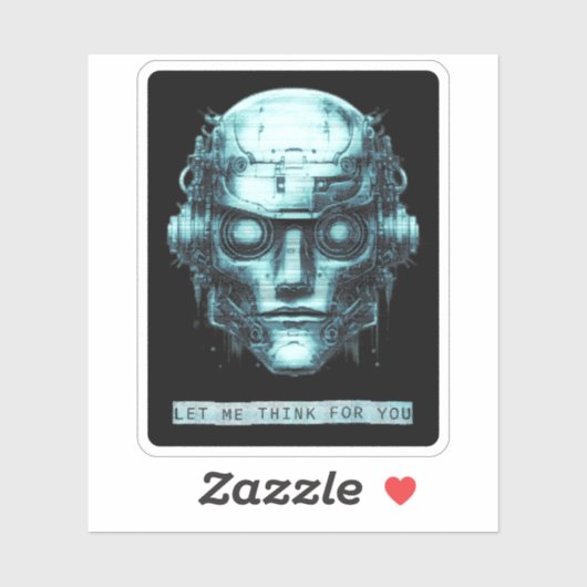 Mind Control Cyberpunk Robot Blue Grunge シール (シート)