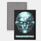 Mind Control Cyberpunk Robot Blue Grunge マグネット (正面/裏面)