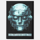 Mind Control Cyberpunk Robot Blue Grunge マグネット (正面)