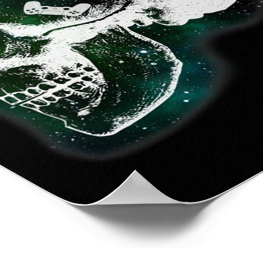 Mind Controller Skull Gaming Gamer Mens Boys Teens ポスター (角)