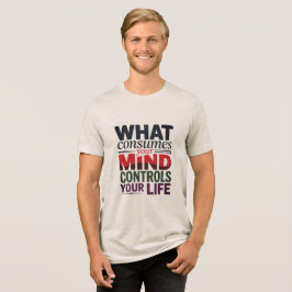 「Mind Controls Life」カラー数々のタイポグラフィ引用文 トライブレンドTシャツ
