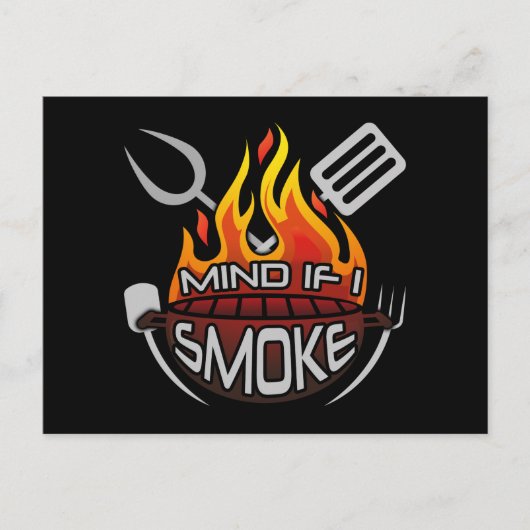 Mind I もし Smoke I BBQおもしろい喫煙 ポストカード (正面)