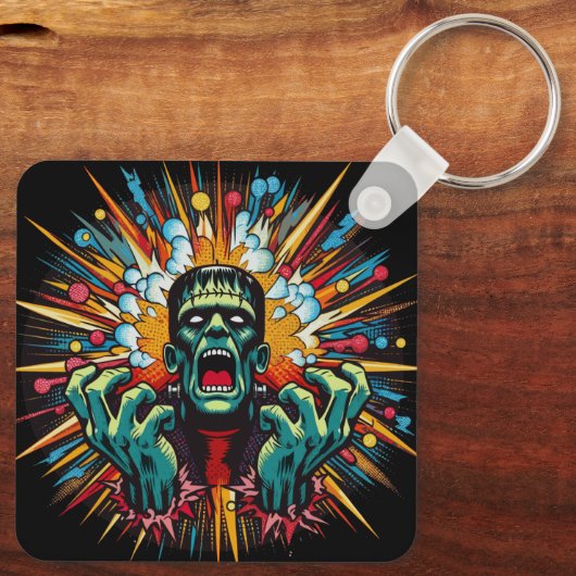 "Mind Meltdown Frankenstein" Aluminum Keychain キーホルダー (裏面)