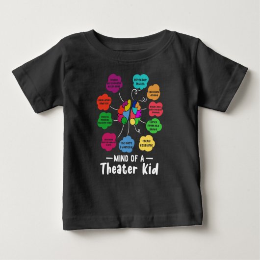 Mind of A Theater Kid Funny Musical Theater Actor ベビーTシャツ (正面)