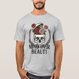 Mind Over Beauty Floral Skull Surreal Art T-Shirt Tシャツ