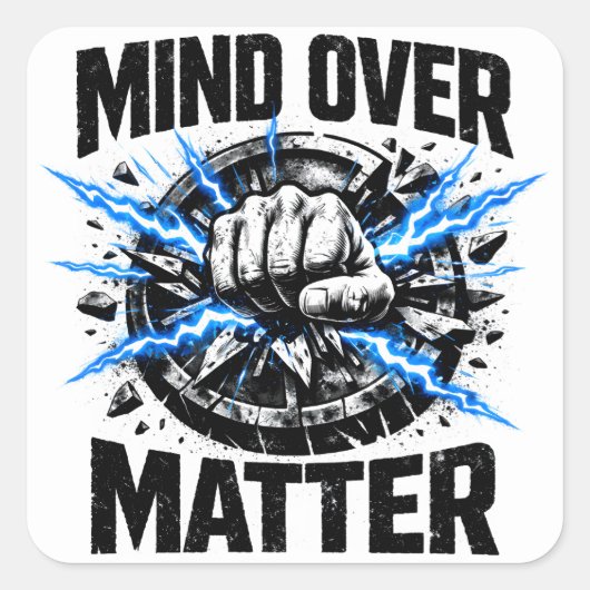 Mind Over Matter – Mental Toughness Gym スクエアシール (正面)