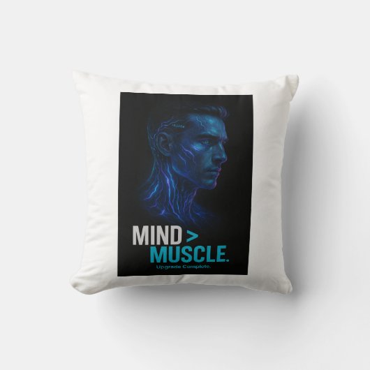 Mind Over Muscle – Upgrade Complete Tech クッション (正面)