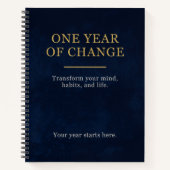 Mind Reset Notebook | One Year of Change | Minimal ノートブック (正面)