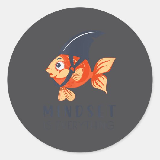 Mind Set Is Everything Insration Funny  ラウンドシール (正面)