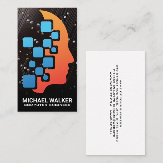 Mind Techロゴ | 回路基板 名刺 (正面/裏面)