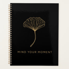 Mind Your Moment | Gold Ginkgo Leaf Minimalist Pla プランナー手帳