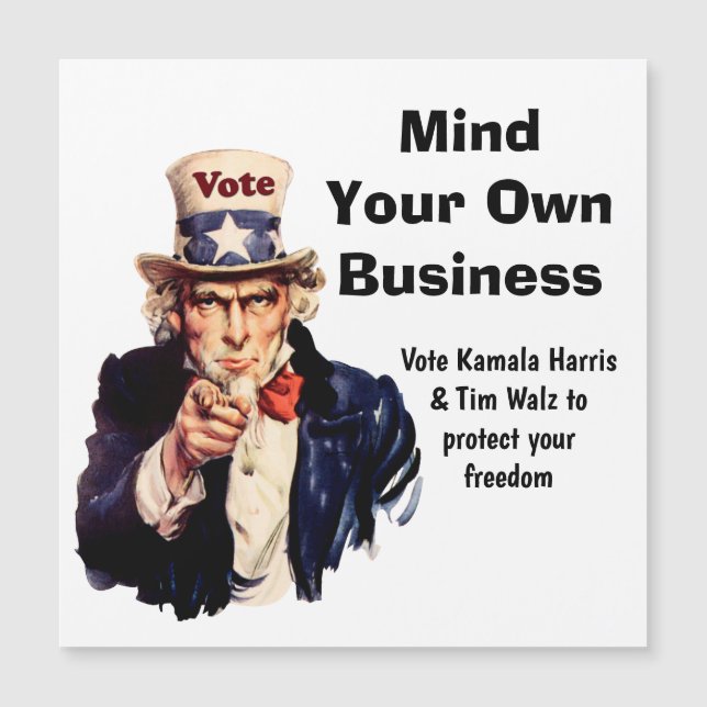 Mind Your Own Business Harris Walz 2024 (正面)
