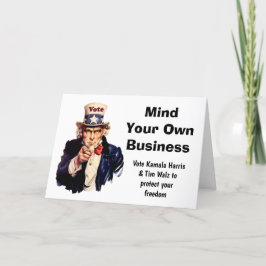 Mind Your Own Business Harris Walz 2024 カード