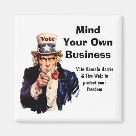 Mind Your Own Business Harris Walz 2024 マグネット