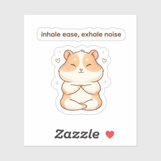 Mindful Hamster Sticker – Inhale Ease シール (シート)