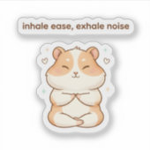 Mindful Hamster Sticker – Inhale Ease シール (正面)