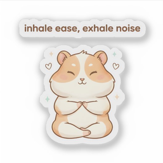 Mindful Hamster Sticker – Inhale Ease シール (正面)