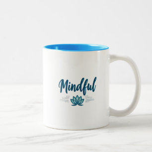 Mindful Lotus Flower Mug – ブルーインテリア ツートーンマグカップ