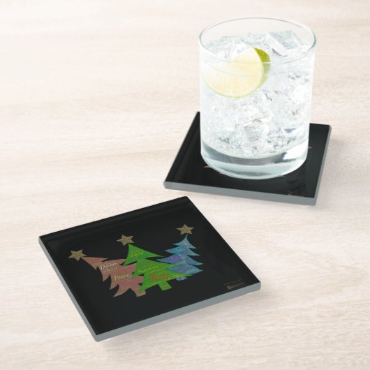 Mindful Word Art - Coasters ガラスコースター (アングル)