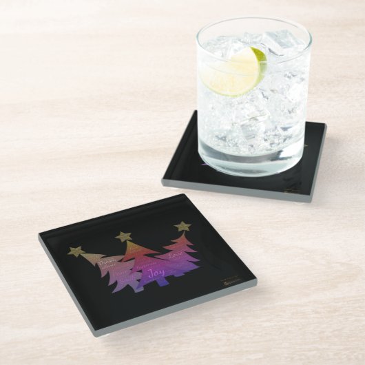 Mindful Word Art - Coasters ガラスコースター (アングル)