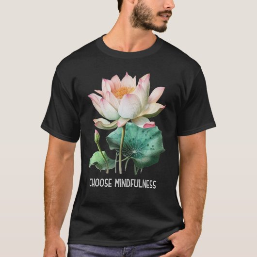 Mindfulness Saying Minimal Yoga Tee Choose Mindful Tシャツ (正面)