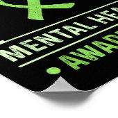 Mindfulness Shirts Mental Health Mental Health Awa ポスター (角)