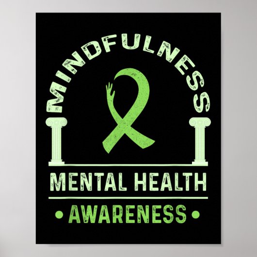 Mindfulness Shirts Mental Health Mental Health Awa ポスター (正面)