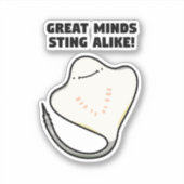 Minds Sting Alisting Alive Animal Pun Vinylステッカー シール (正面)