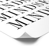 Mindsetタイポグラフィ白黒 ポスター (角)