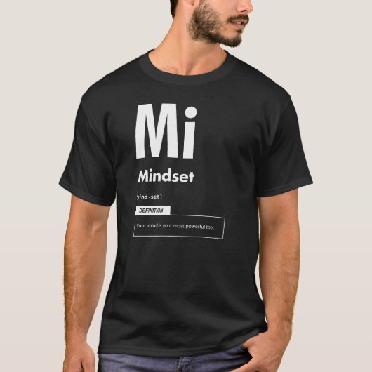 Mindset – 成功の要素 – やる気を起こさせる tシャツ (正面)