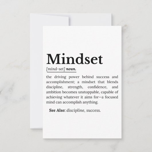 Mindset Definition Quote 出欠カード (正面)