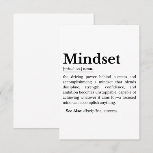 Mindset Definition Quote 出欠カード (正面/裏面)