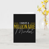 Mindset I Have A Millionaire Mindset Motivational  カード (黄色い花)